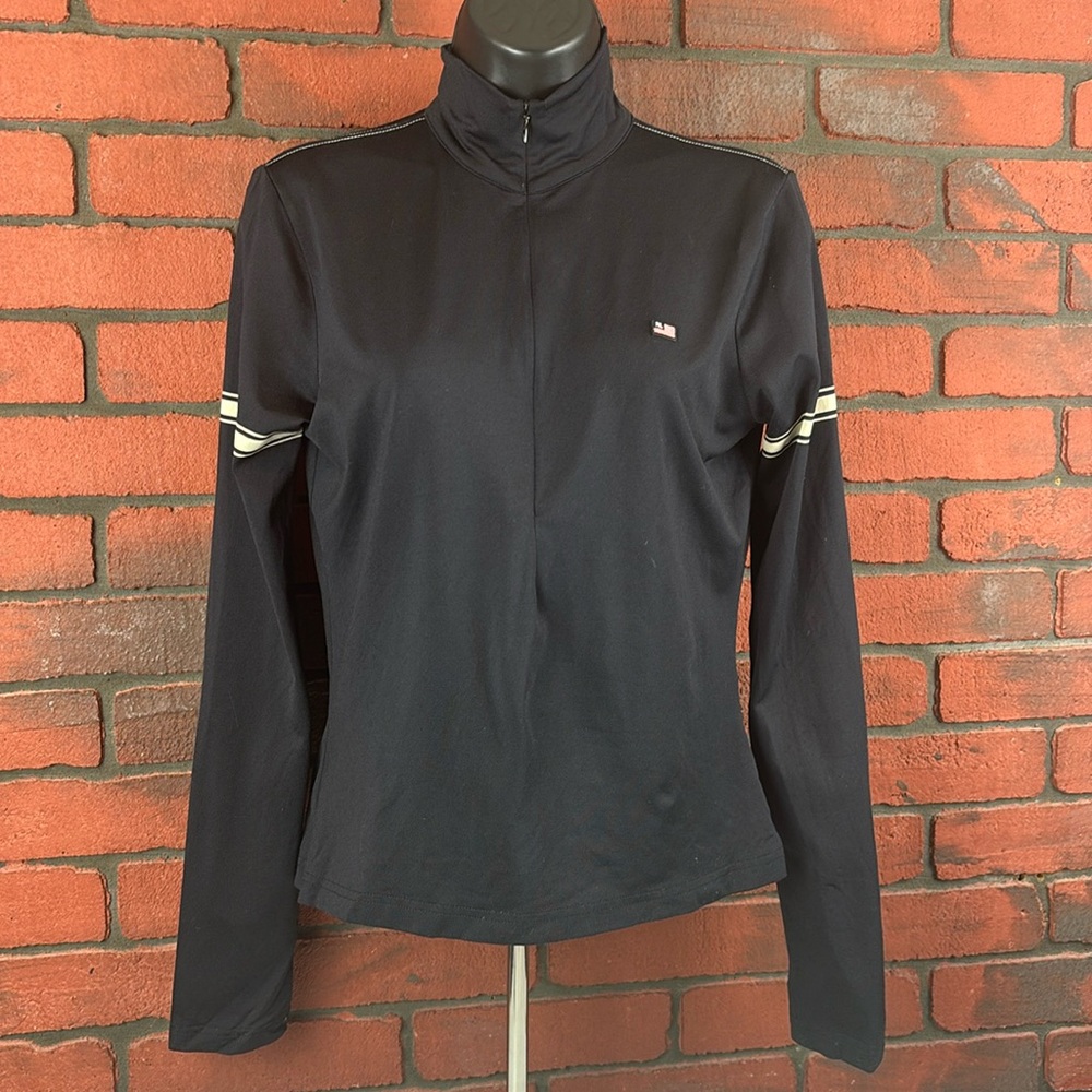 Polo Jeans Co. Ralph Lauren Woman's Medium Black Quarter Zip Active Top – Casual
